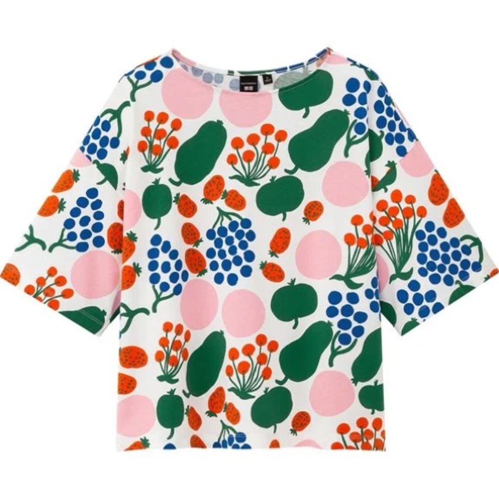 Uniqlo x Marimekko Fruit Floral Print Oversized Tee T-Shirt Size XXL